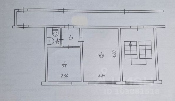 Квартира 1-комн. 29.6 м² в Юбилейный с/пос — миниатюра 2
