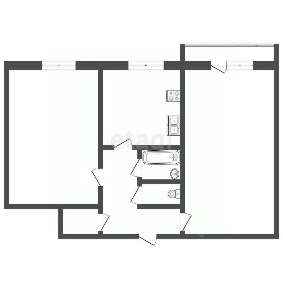 Комната 2-комн. 44.4 м² в рп Углеуральский — миниатюра 11