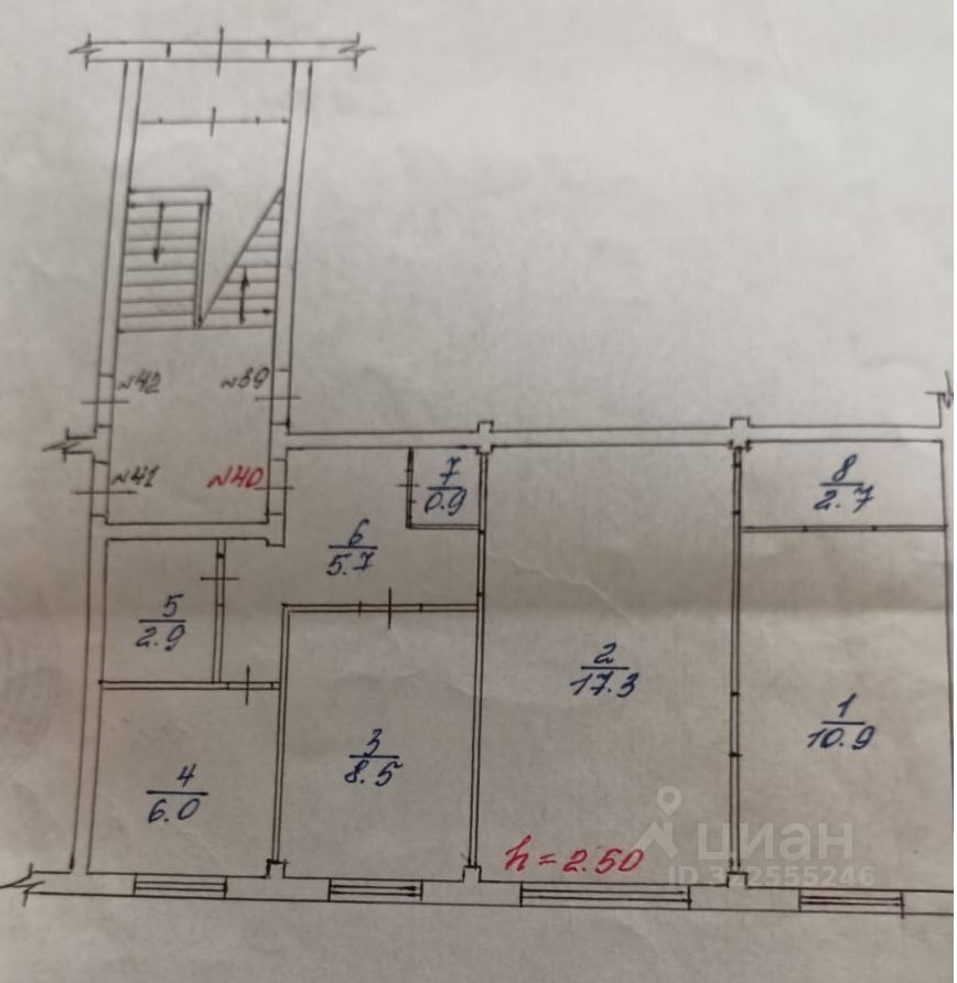 Квартира 3-комн. 54.9 м² в пос. Черемухово — миниатюра 2