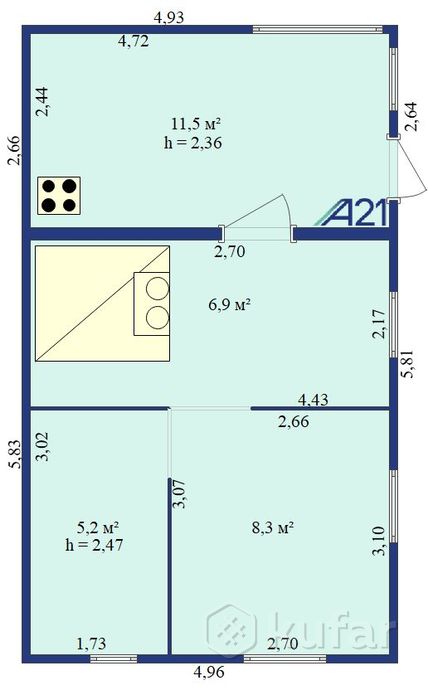 Дом 1-комн. 31.9 м² в Бобруйский — миниатюра 7