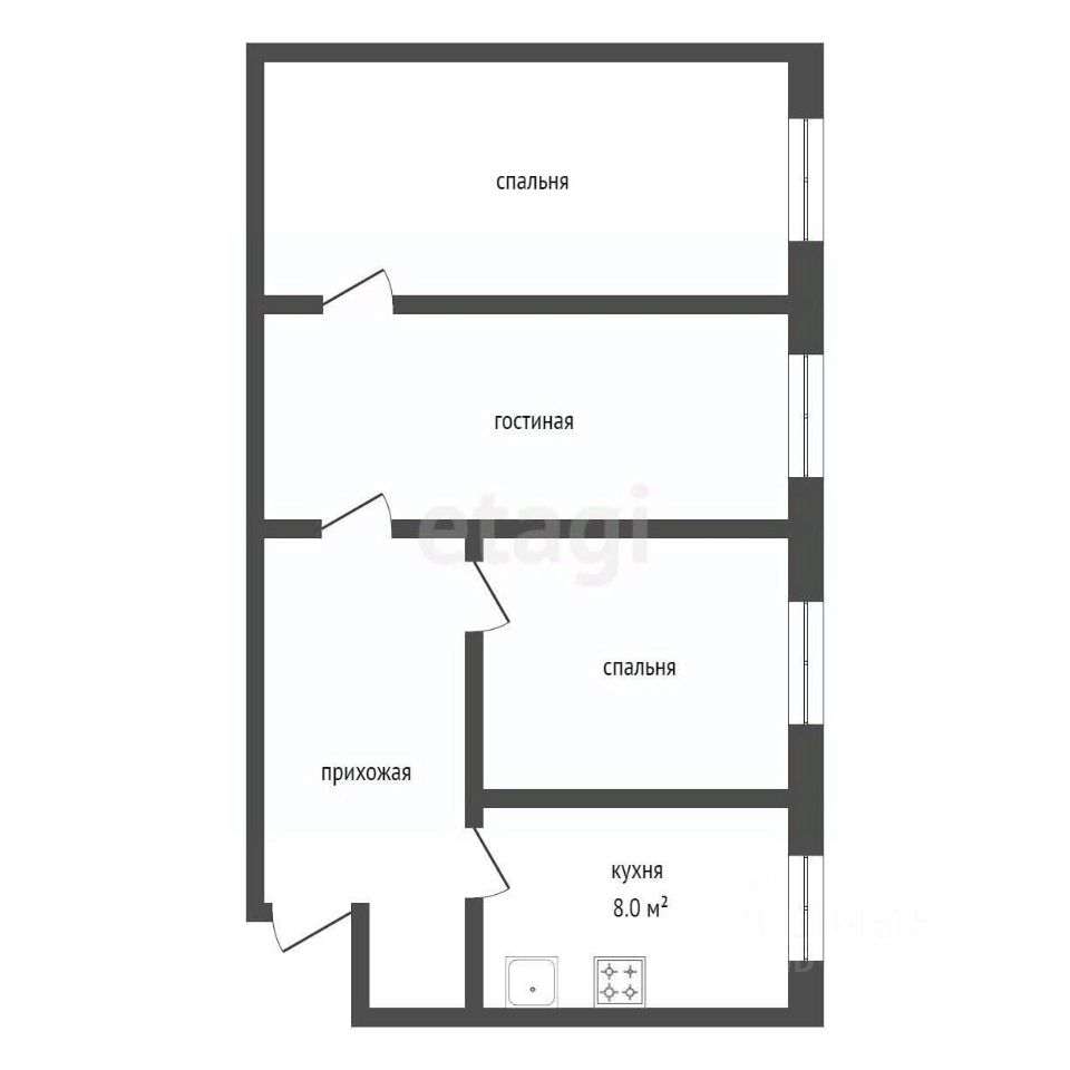 Комната 59.4 м²