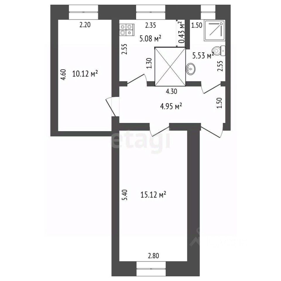 Комната 41.2 м²