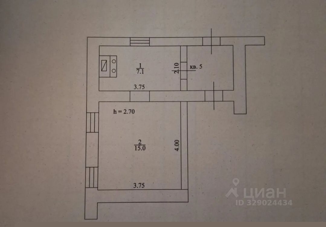 Комната 22.1 м²