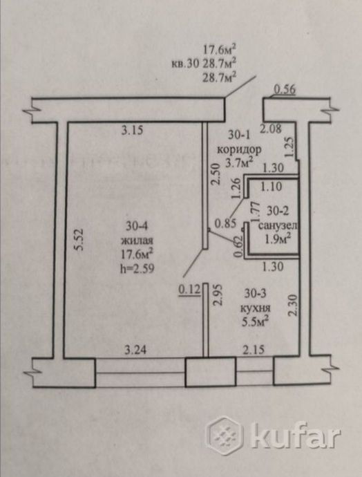 Квартира 29 м²
