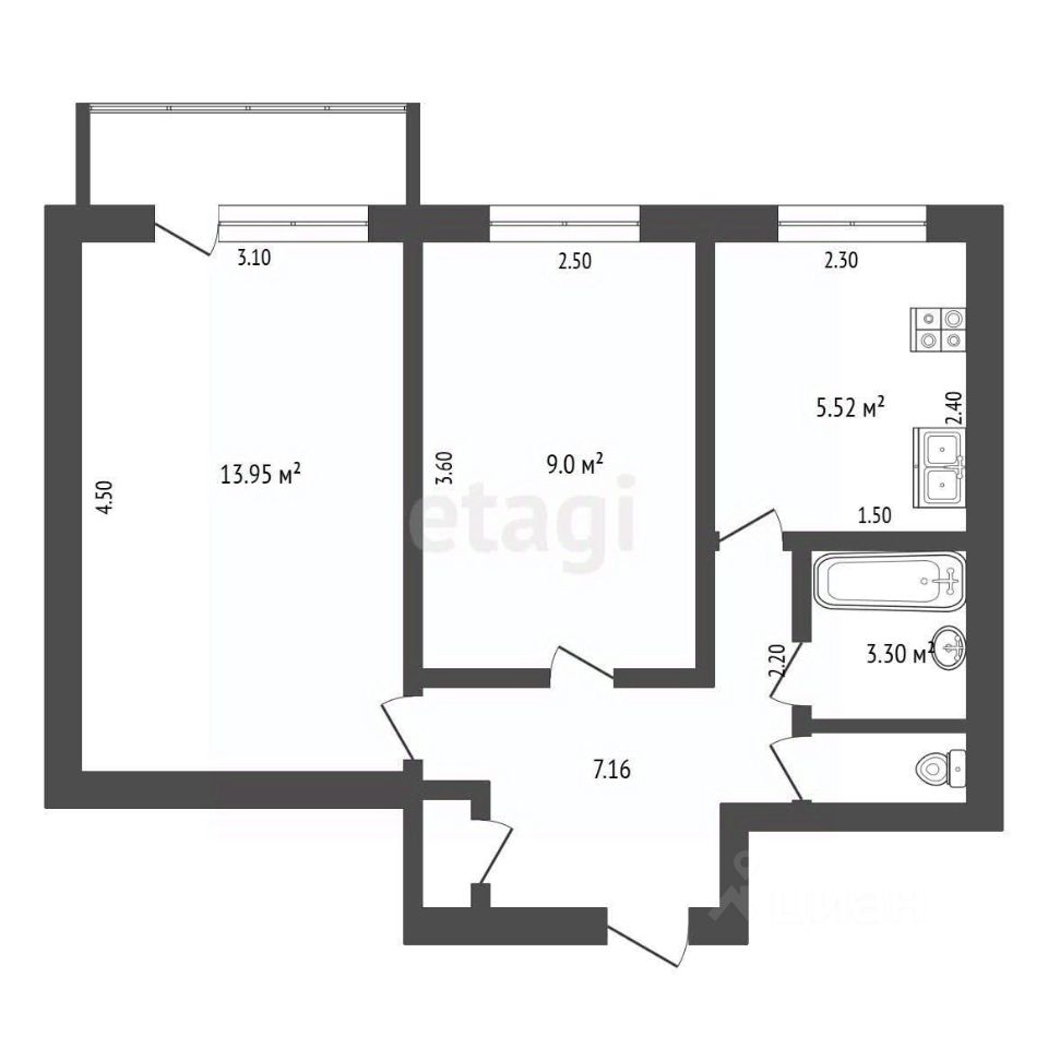 Комната 2-комн. 37.2 м² за 600 000 ₽ в рп Гремячево — фото 1