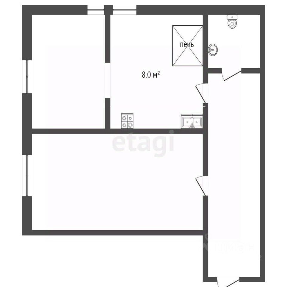 Квартира 2-комн. 44.3 м² за 299 000 ₽ в Сокол — фото 1