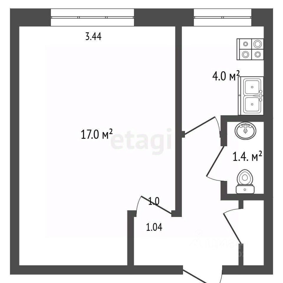 Комната 1-комн. 28.7 м² за 350 000 ₽ в Волжское с/пос — фото 1