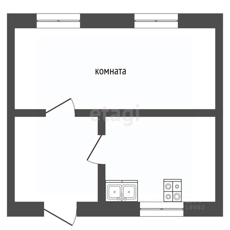 Квартира 2-комн. 34.6 м² за 1 300 000 ₽ в с. Коряки — фото 1