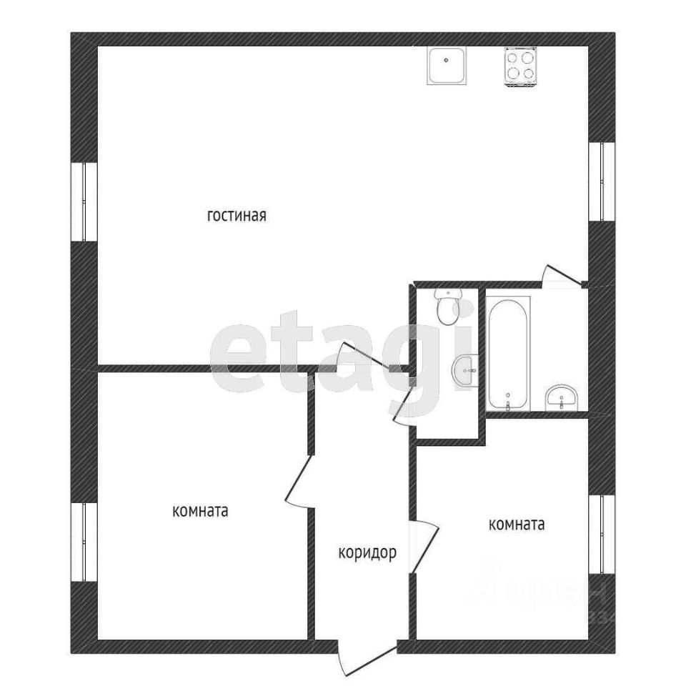 Квартира 2-комн. 44.9 м² за 250 000 ₽ в с. Яр — фото 2