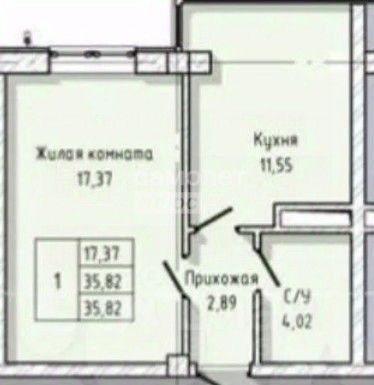 Квартира 1-комн. 36 м² за 1 200 000 ₽ в Нальчик — фото 1