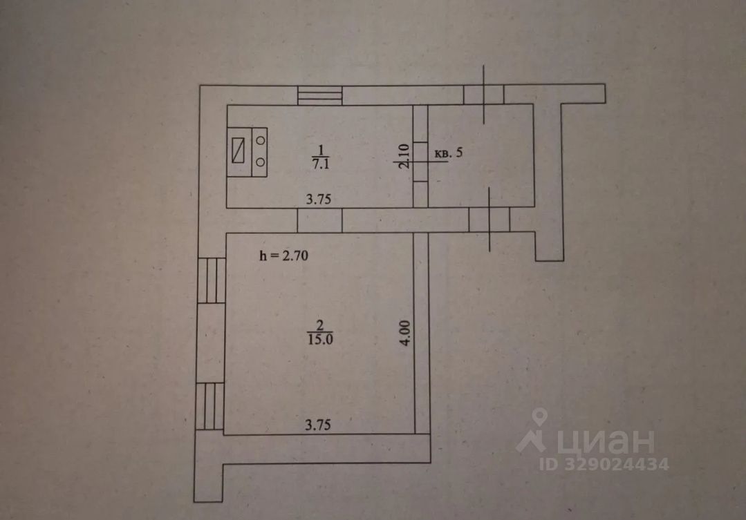 Комната 22.1 м² за 120 000 ₽ в Дубовка — фото 1