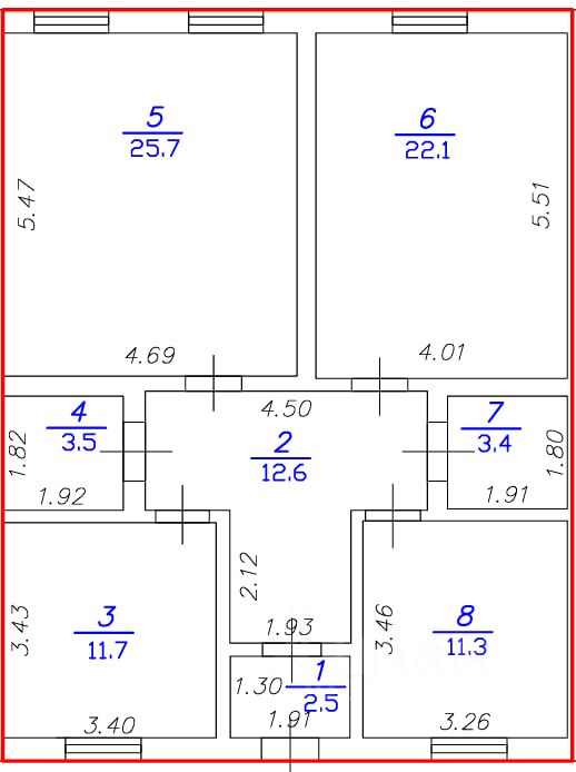 Комната 3-комн. 92.8 м² за 390 000 ₽ в пос. Новобирюсинский — фото 1