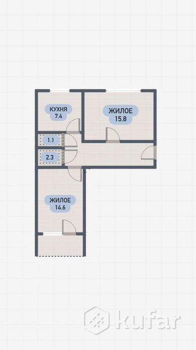 Комната 2-комн. 51.8 м² за 1 117 711 ₽ в Брест — фото 2