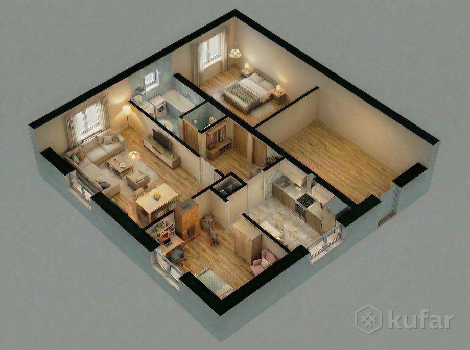 Квартира 3-комн. 58.1 м² за 707 884 ₽ в Вилейский — фото 2