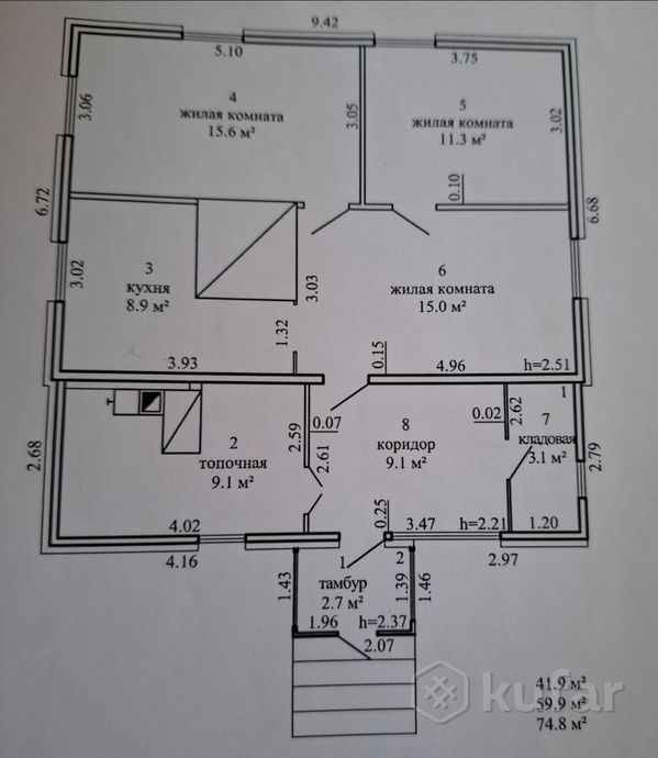 Дом 3-комн. 60 м² за 208 639 ₽ в Ходосы — фото 1