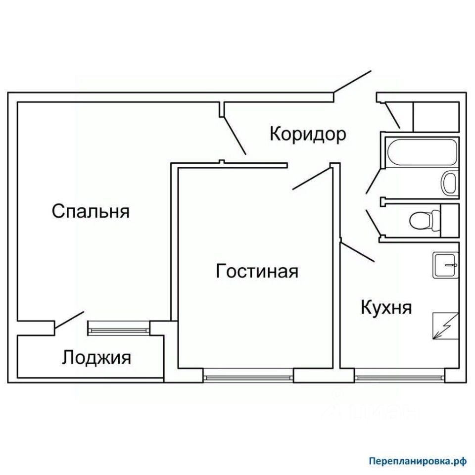 Квартира 2-комн. 44.9 м² в с. Чехов — фото 1 из 10